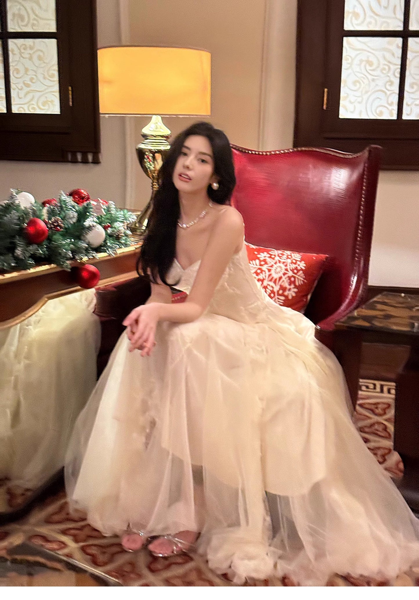 Sweet Light Apricot Spaghetti Straps Tulle A-Line Birthday Prom Dresses ED02260
