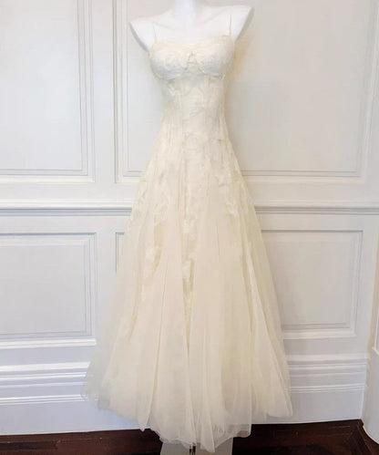 Sweet Light Apricot Spaghetti Straps Tulle A-Line Birthday Prom Dresses ED02260