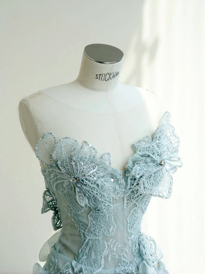 Vestido de novia largo elegante con escote corazón, sirena, tul y lentejuelas, bordado exquisito, apliques, cola, ED02301