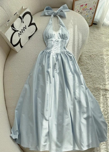 Hermoso vestido de fiesta con cuello halter y corte A, vestido sencillo para cumpleaños ED02315