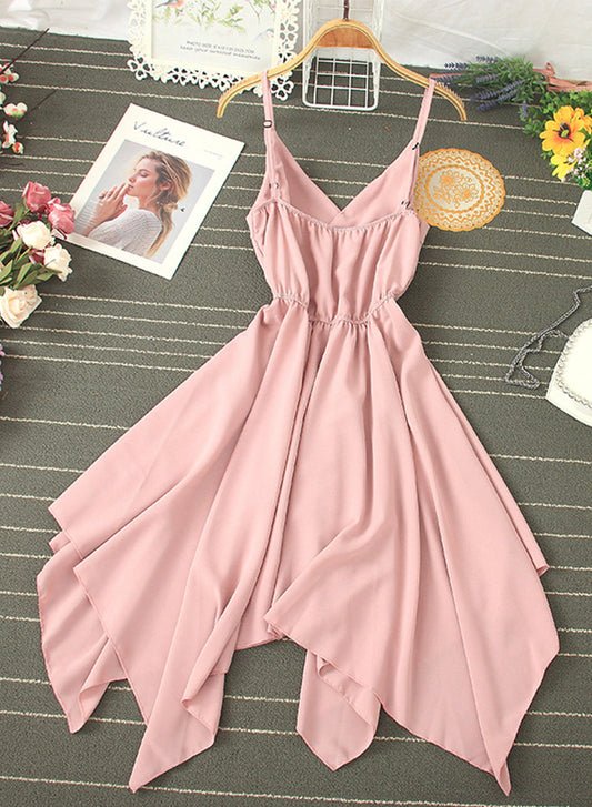 Vestido corto rosa de fiesta y cóctel ED0257