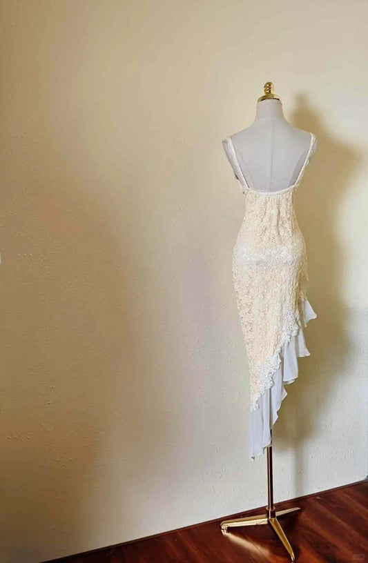 Vestido corto de fiesta de gasa con escote en forma de corazón, color amarillo, con apliques de encaje, estilo vintage, para cumpleaños y noche, ED03006