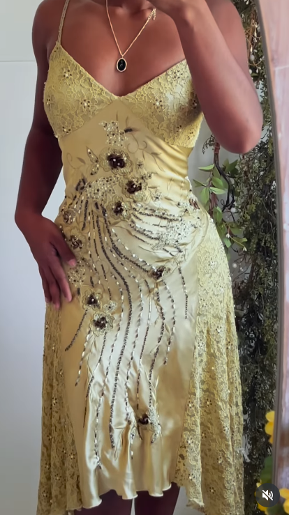Vestido de fiesta corto de satén con tirantes finos, color amarillo Y2K, con encaje y escote tubo, vestido formal de noche con cuentas ED03213