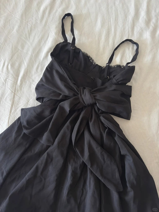 Vestido de fiesta negro de moda con tirantes finos, corte A, corto, para fiesta de cumpleaños, ED03247