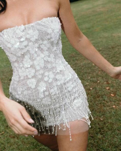 Sexy Bodycon Strapless Beaded Short Outdoor Party Dress Fashion Wedding Dress ED03278