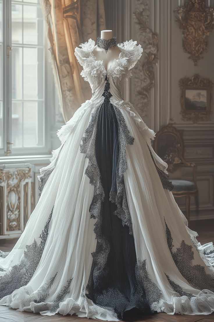 Impresionante vestido de fiesta largo de gasa blanca con escote en V y corte A, elegante vestido de novia ED03339