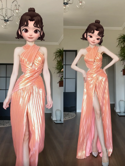 Hermosos vestidos de fiesta de cumpleaños con escote halter y corte tubo en naranja, vestidos formales largos con abertura ED03540