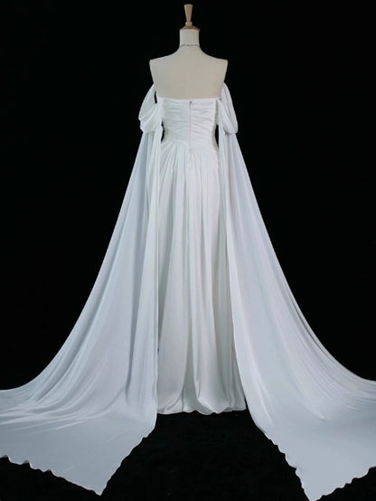 Royal Purple A-Line Off Shoulder Satin Long Prom Dress Formal Evening Dress Wedding DressED046