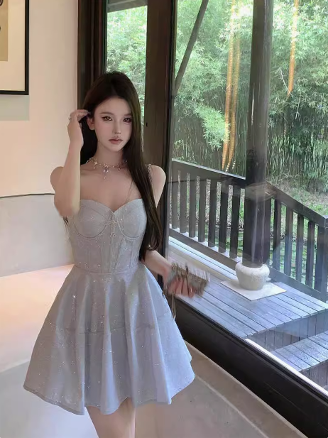 Vestido de fiesta de corte A con escote en forma de corazón y tirantes finos, vestido de fiesta corto ED0529