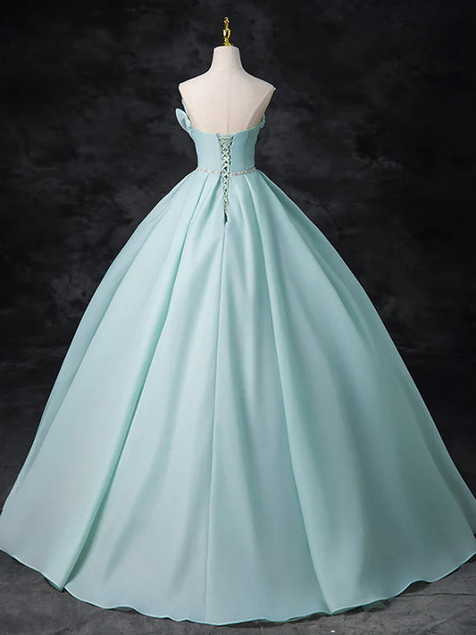 Vestido de fiesta largo azul con cuentas y corte en A, vestido formal largo azul ED0574