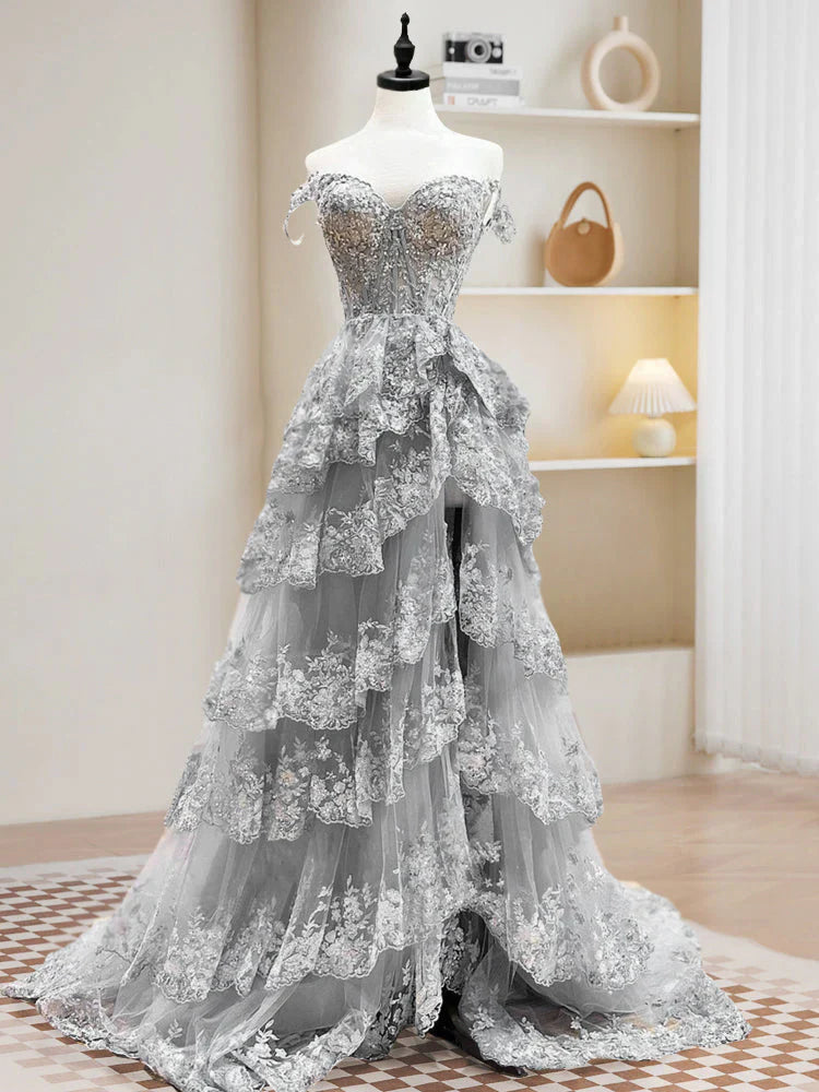 A-Line Sweetheart Neck Tulle Sequin Black Long Prom Dress, Black Formal Dress ED0617