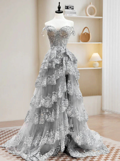 A-Line Sweetheart Neck Tulle Sequin Black Long Prom Dress, Black Formal Dress ED0617
