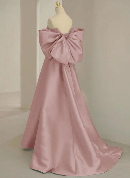Vestido de fiesta largo de satén burdeos con escote corazón y corte en A, vestido formal largo burdeos ED0626