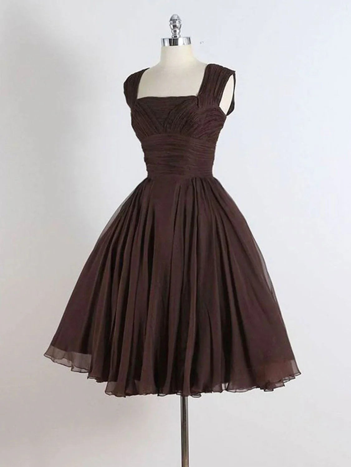 Vestidos de fiesta cortos marrones de corte A, vestido de fiesta corto marrón ED0641