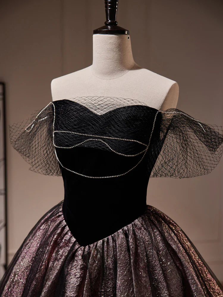 Vestido de fiesta corto negro con escote corazón, bonito vestido de bienvenida ED0655
