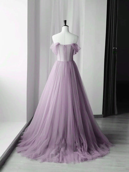 Vestidos de fiesta largos de tul verde con corte en A, vestidos de noche formales verdes ED0731