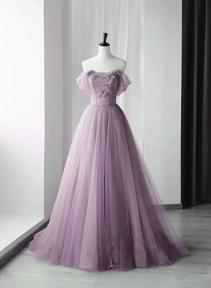 Vestidos de fiesta largos de tul verde con corte en A, vestidos de noche formales verdes ED0731