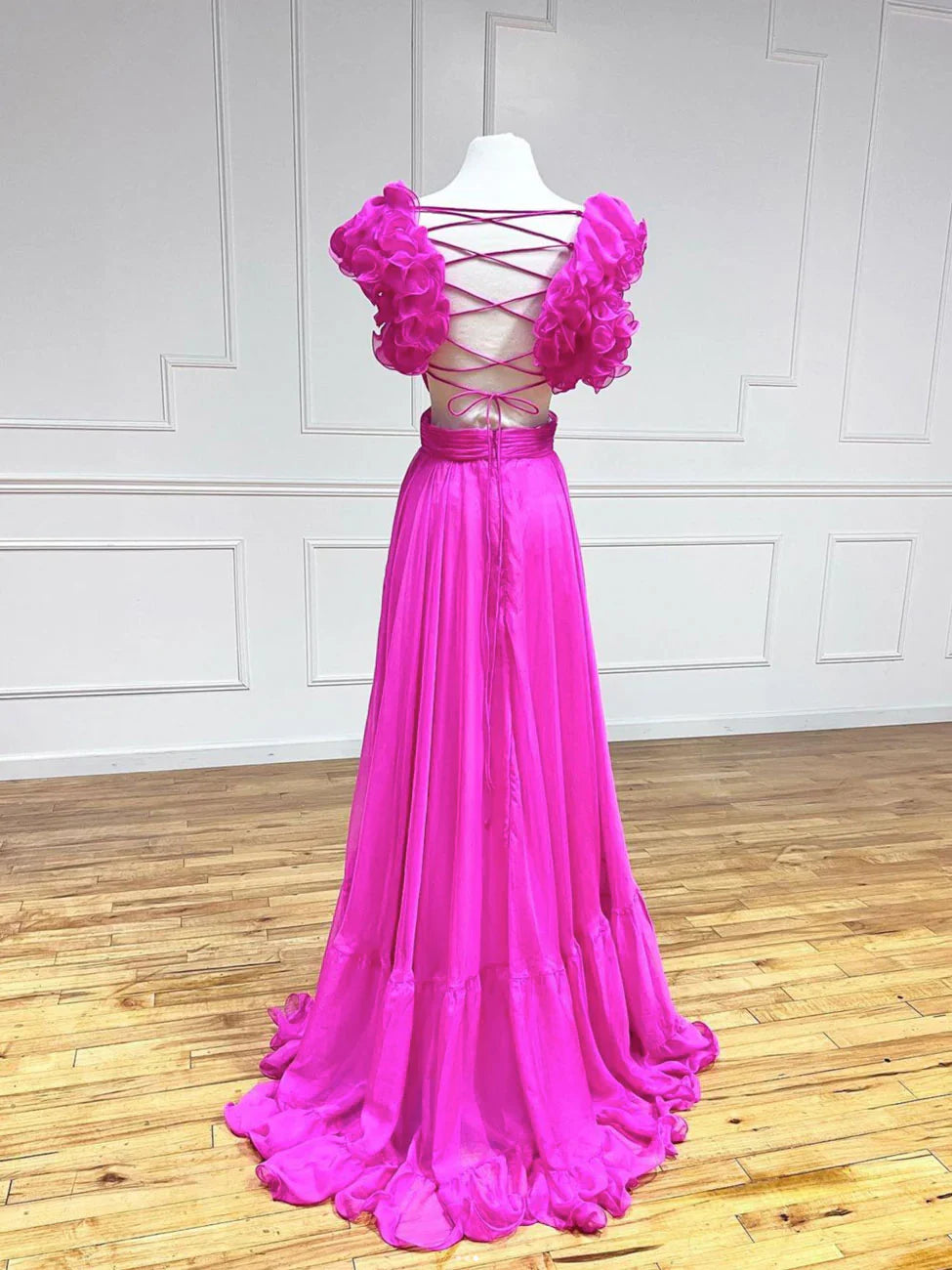 Vestidos de fiesta largos con escote en A y espalda descubierta, vestidos de noche largos rojos ED0774