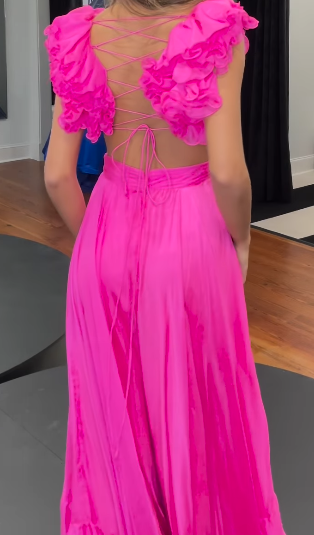 Vestidos de fiesta largos con escote en A y espalda descubierta, vestidos de noche largos rojos ED0774