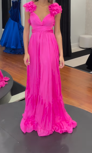 Vestidos de fiesta largos con escote en A y espalda descubierta, vestidos de noche largos rojos ED0774