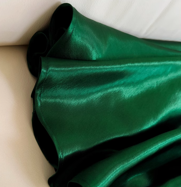 Green A-line V-neck Satin Short Formal Dress, Green Homecoming Dress ED0945
