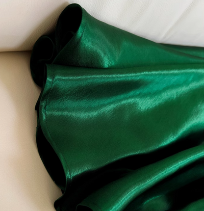 Green A-line V-neck Satin Short Formal Dress, Green Homecoming Dress ED0945