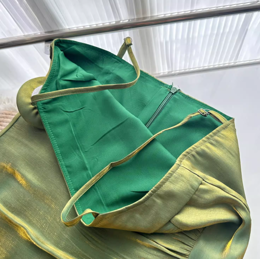 Vestido de cumpleaños con tirantes y volantes de cola de pez ED0950