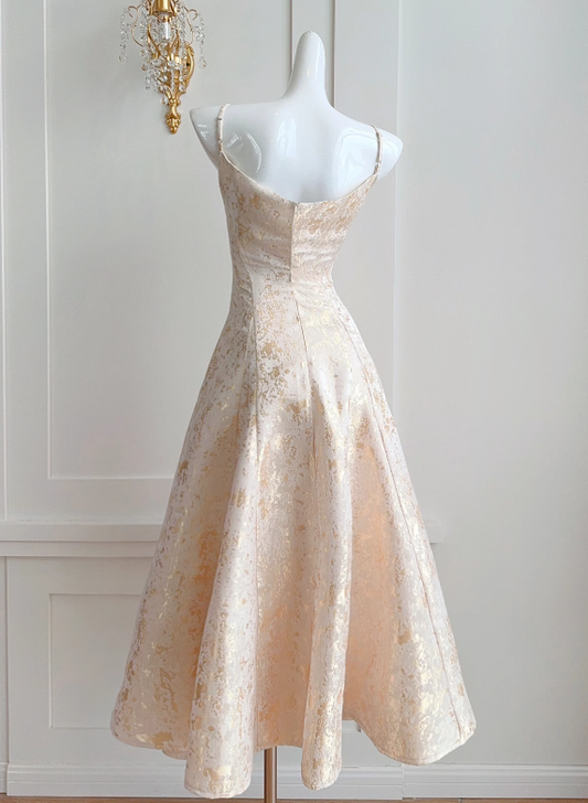 Vestido de fiesta corto con tirantes finos y corte A, vestido de bienvenida ED0974