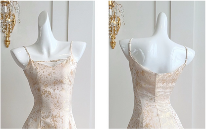 Vestido de fiesta corto con tirantes finos y corte A, vestido de bienvenida ED0974