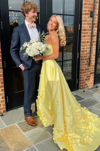 Yellow Prom Dress Long, Prom Dresses P4681