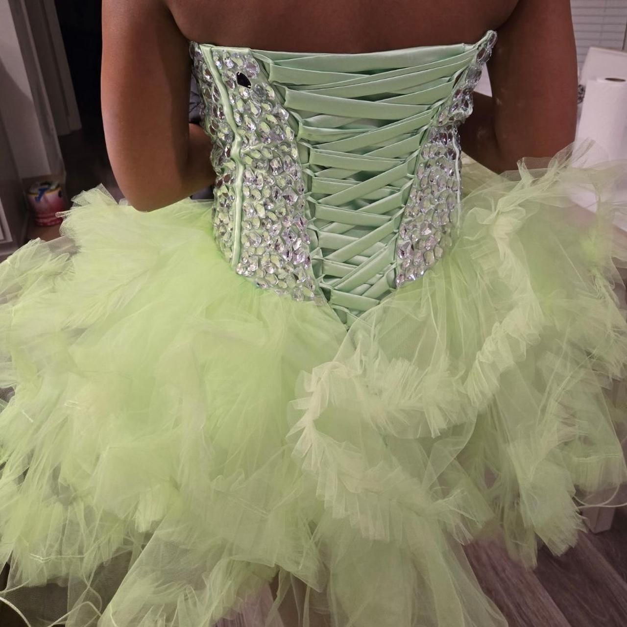 Fashion Sweetheart Neck Green Strapless Tulle Beaded Short 7th Grade Homecoming Dress Cocktail Dress S856