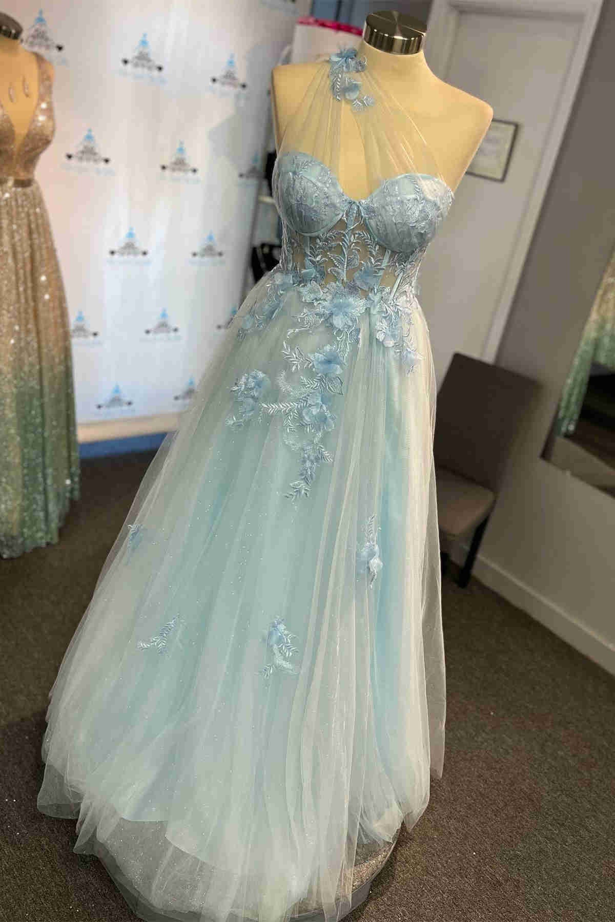 Vestido de fiesta lavanda con escote corazón y un hombro con flores, vestidos de graduación con aberturas