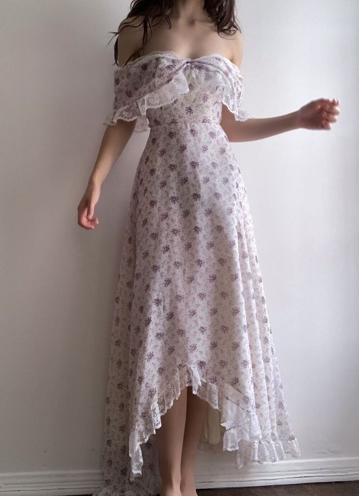 Vestido de fiesta largo de gasa con encaje, corte princesa, hombros descubiertos, estampado, vestido de noche GG1364