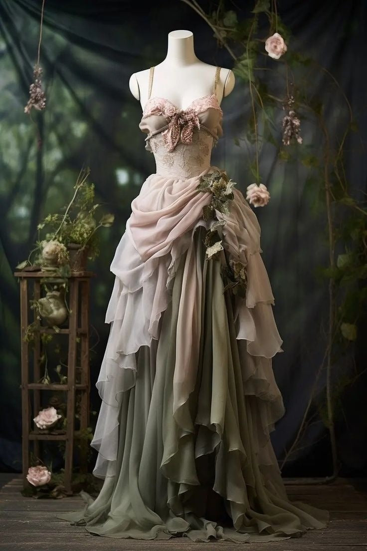 Vestido largo de fiesta de gasa con tirantes finos, corte en A, con apliques de encaje, para novia y noche, GG1466