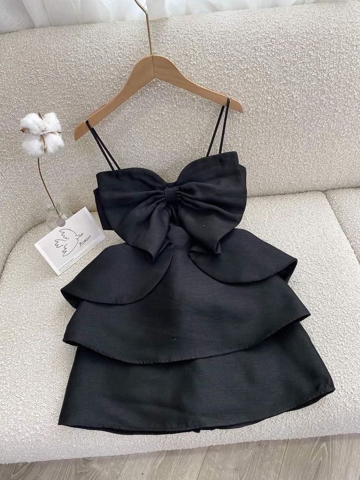 Vestido de fiesta corto con escote en A, tirantes finos, lazo de satén y capas, vestido de regreso a casa o de noche GG1552