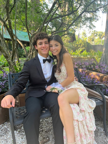 Fairy A Line Spaghetti Straps Chiffon Printing Floral Tiered Long Prom Dress,Evening Dress GG1852