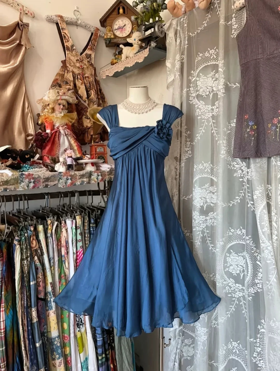 Elegante vestido de fiesta corto de gasa con corte en A, vestido de regreso a casa y vestido de noche GG1881