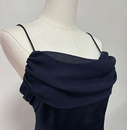 Elegant A Line Spaghetti Straps Satin Chiffon Long Prom Dress,Evening Dress GG1947