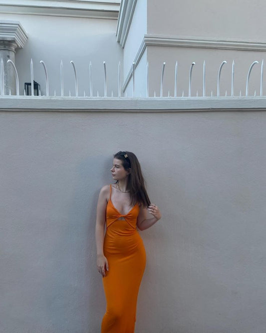 Sexy Mermaid Spaghetti Straps Orange Satin Long Prom Dress,Party Dress,Evening Dress GG2286