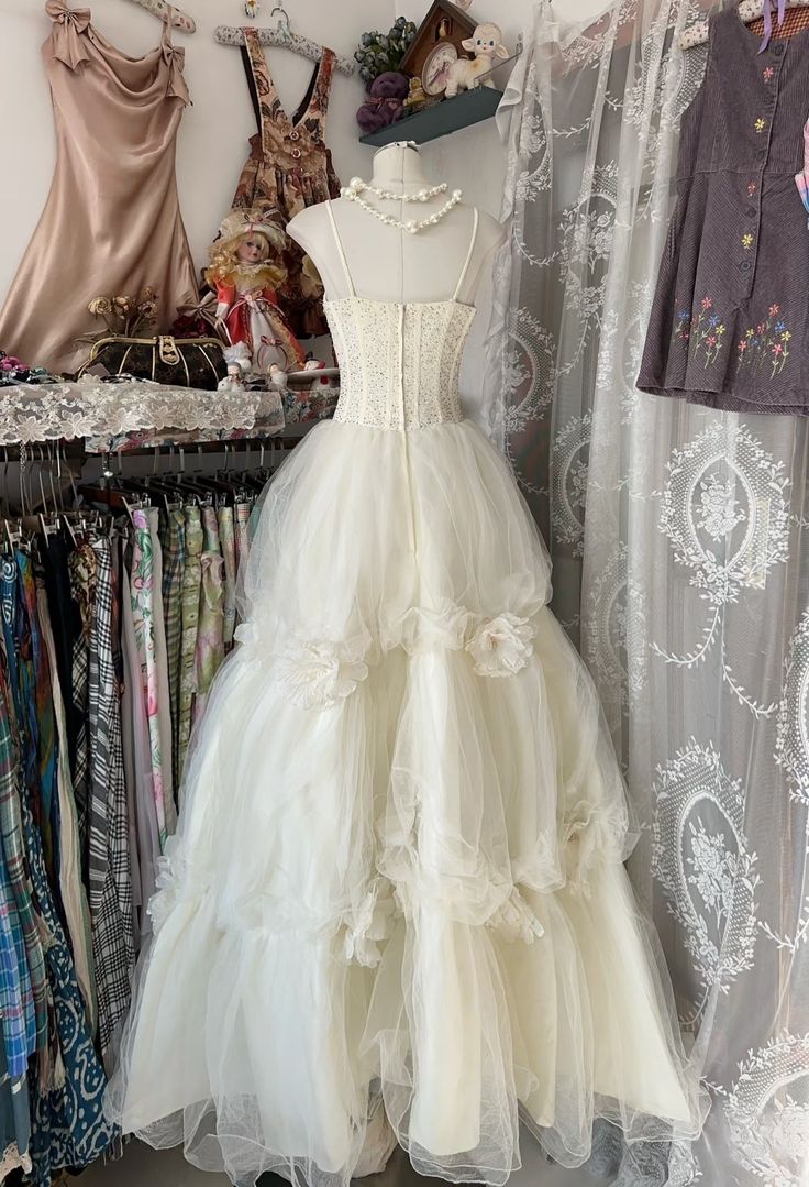 Vestido de fiesta largo de tul con tirantes finos, corte A, escalonado, para novia y noche, GG2313