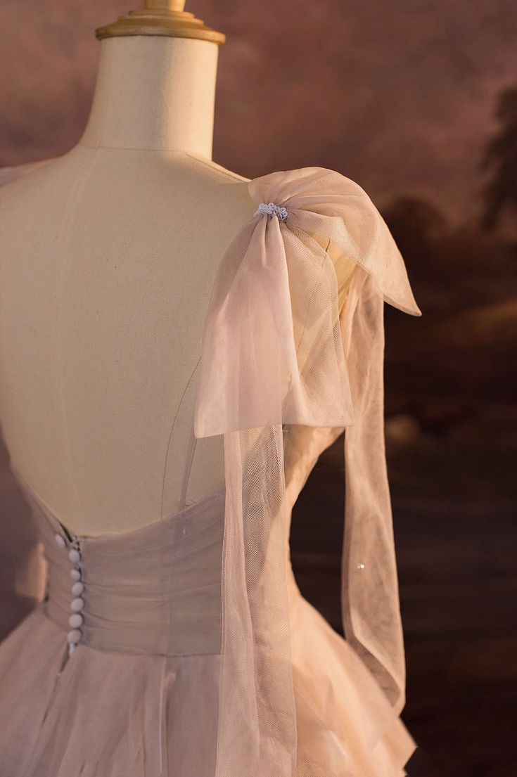 Hermoso vestido de fiesta largo de tul rosa ruborizado con tirantes finos, vestido de novia y vestido de noche GG2314