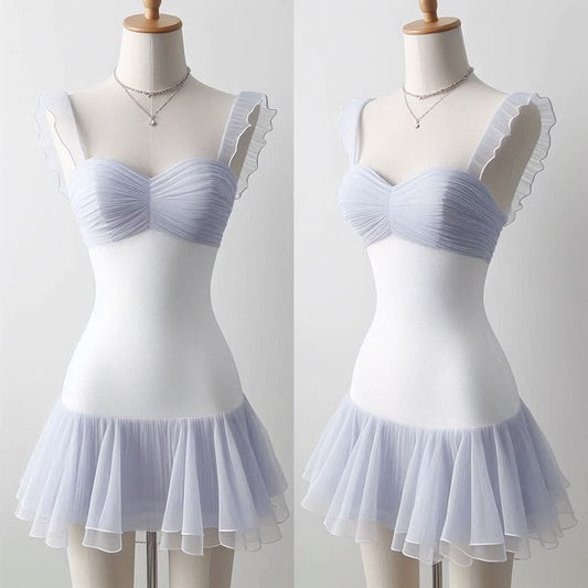 Vestido de fiesta corto de gasa con escote en forma de A, elegante, de regreso a casa y cumpleaños GG2353