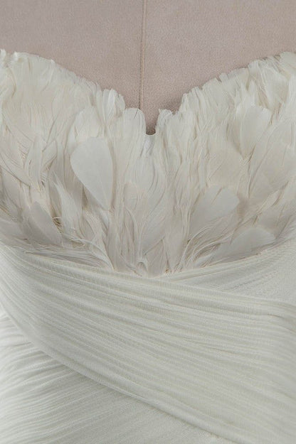 Impresionante vestido de fiesta largo de tul y gasa sin tirantes, corte sirena, para boda o noche GG2359