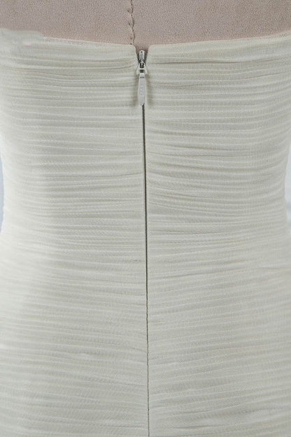 Impresionante vestido de fiesta largo de tul y gasa sin tirantes, corte sirena, para boda o noche GG2359