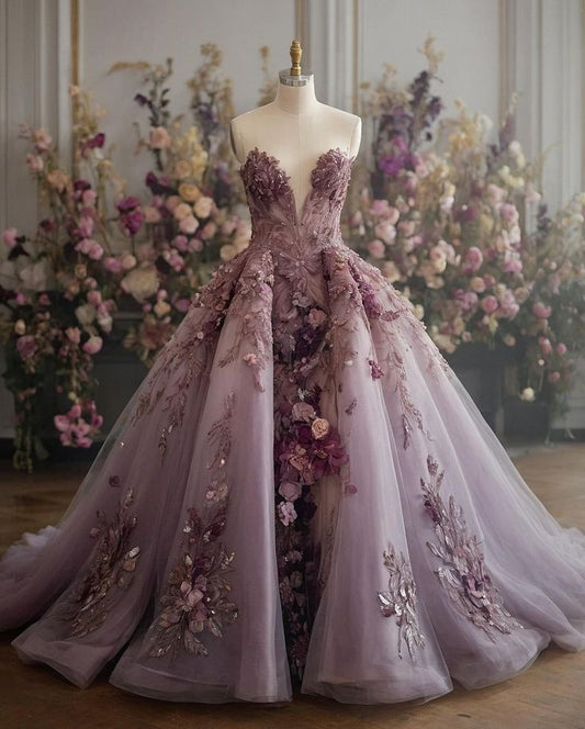 Hermoso vestido de fiesta largo con escote en V y apliques de tul, vestido de fiesta, vestido de noche GG2425