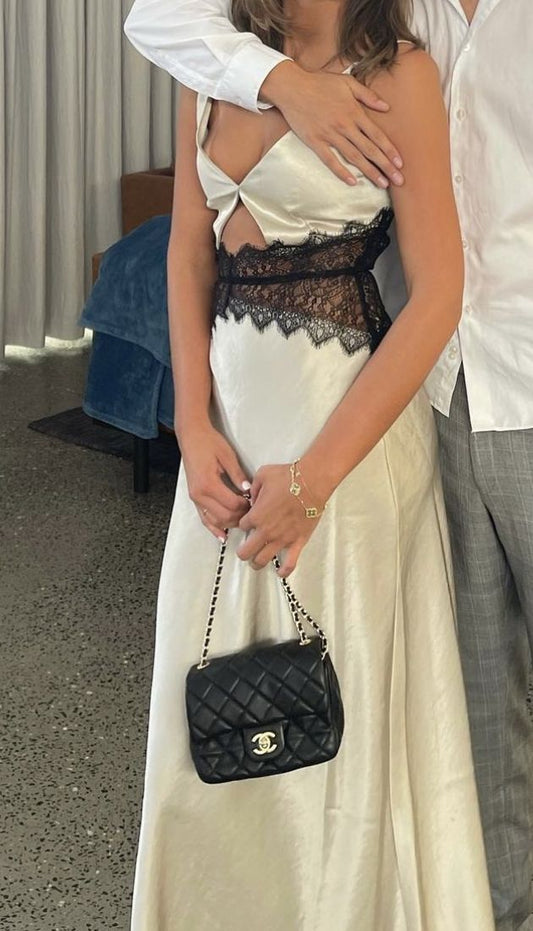 Vestido largo elegante de satén con tirantes finos, corte en A, para fiesta de graduación o de noche (GG2455)