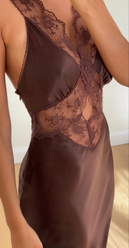 Vestido de fiesta largo de satén con escote en V y encaje de sirena, sexy, para graduación, noche, GG2470