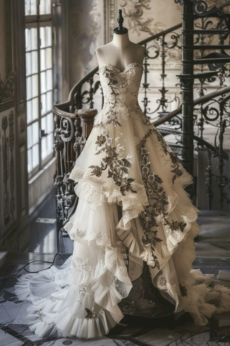 Hermoso vestido de fiesta largo de tul sin tirantes, con apliques de encaje, corte A, para novia o noche GG2530