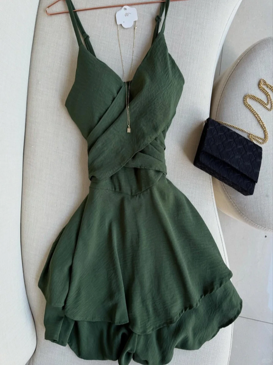 Vestido de fiesta corto de gasa con tirantes finos, corte A, elegante, para regreso a casa y cumpleaños GG2555