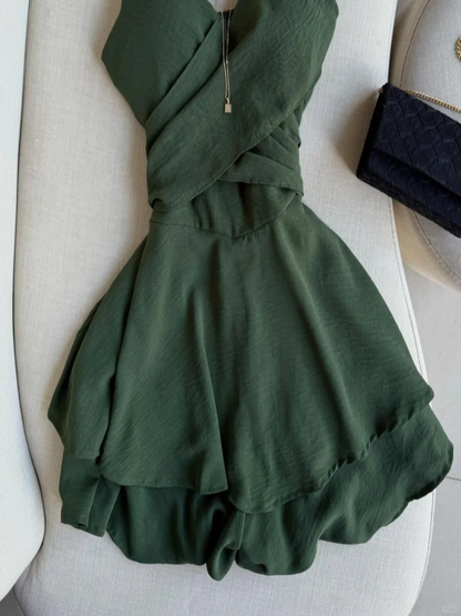 Vestido de fiesta corto de gasa con tirantes finos, corte A, elegante, para regreso a casa y cumpleaños GG2555